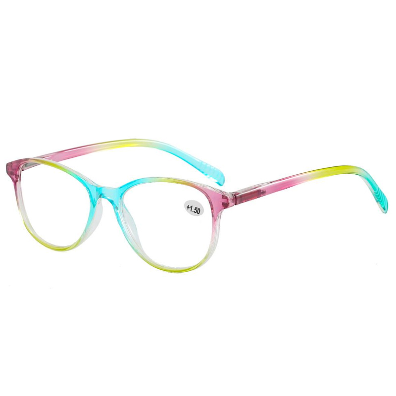 3123 marco de cateye ovalado hermosos colores translúcidos para mujeres leyendo gafas