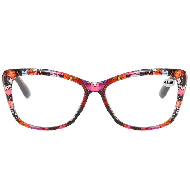 3136 marco de forma cateye con hermosos lector de mujeres impresas de patrón floral