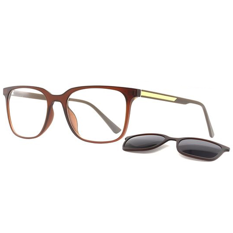 951118 Biggie Rectangular Full Frame con grueso clip de bicolor de cejas en gafas de sol