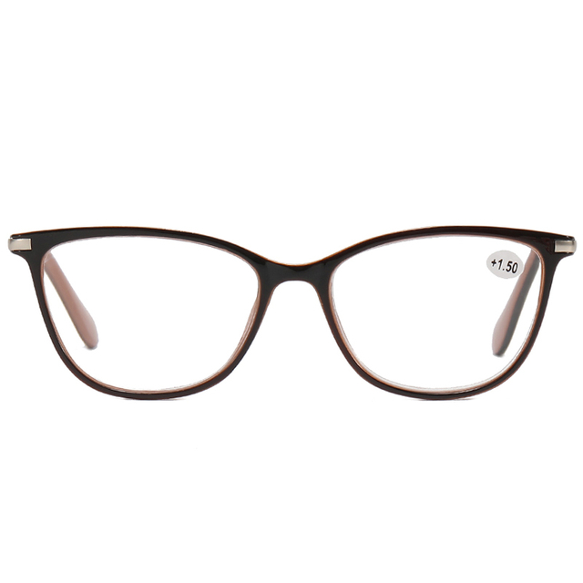 3016 Cateye Shape Marco Característica Colores claros Ligeras azules Lectura de gafas