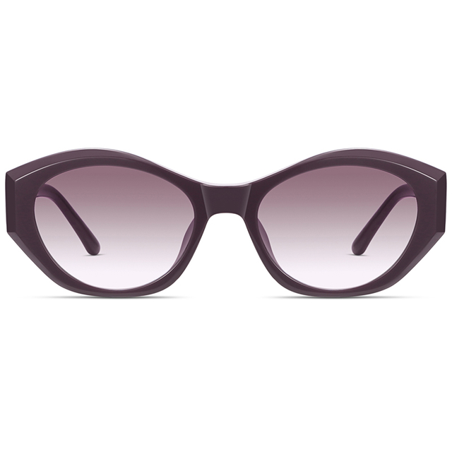 9132 Marco ovalado geométrico Instalado lente de nylon HD Gafas de sol