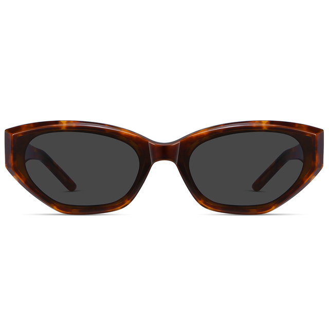 9112 Diseño geométrico de marco de ojo gato en relieve Gafas de sol de construcción de acetato grueso