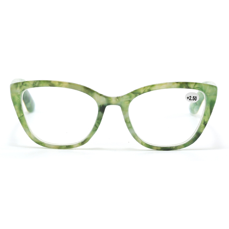 3101 Cateye Shape Full French Bisagra de resorte cómodo Colores de mármol Gafas de lectura