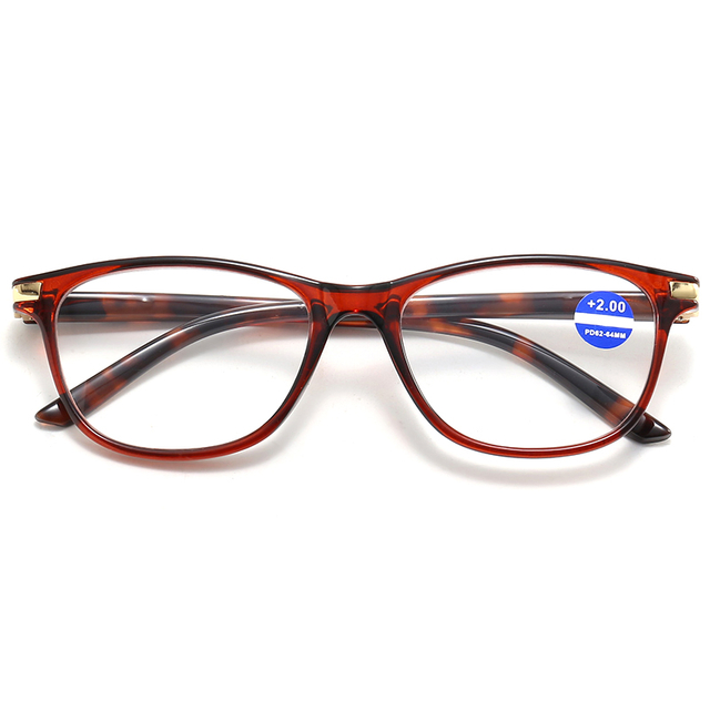 3064 elegante marco de forma de ojo de gato Característica de decoración de metal dorado para mujeres Lectura de lectura