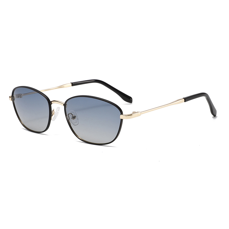 2312 Marco de alambre de metal ovalado arqueado Tac lente polarizada ultraligera gafas de sol unisex