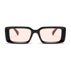 3493 marco frontal rectangular de gran tamaño presentado Bond Templos anchos Gafas de sol unisex