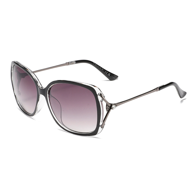 3156 marco ovalado de gran tamaño templos de metal ultra delgado gafas de sol de mujeres