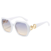 86525 Biggie Square Shape Shiny Gold Gold Metal Metal Logo en templos Gafas de sol de mujeres