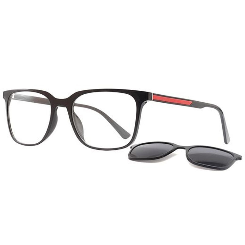 951118 Biggie Rectangular Full Frame con grueso clip de bicolor de cejas en gafas de sol