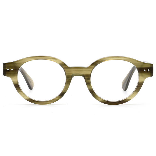 2142 Gasos ópticos de construcción de acetato de forma redonda de forma redonda clásica