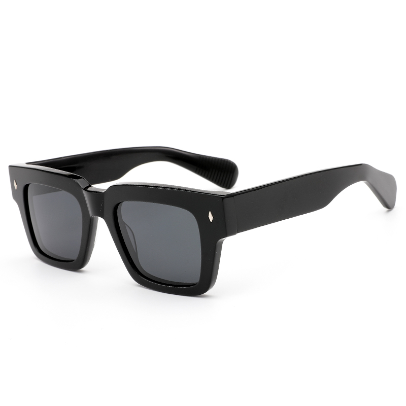 8015 en stock bisagras dobles Tac lente polarizado Acetato Men Gafas de sol