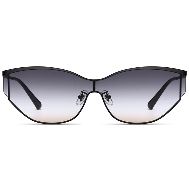 7307 Marco de corte de ojo geométrico de gato de alta definición de nylon una pieza de solas de sol de metal