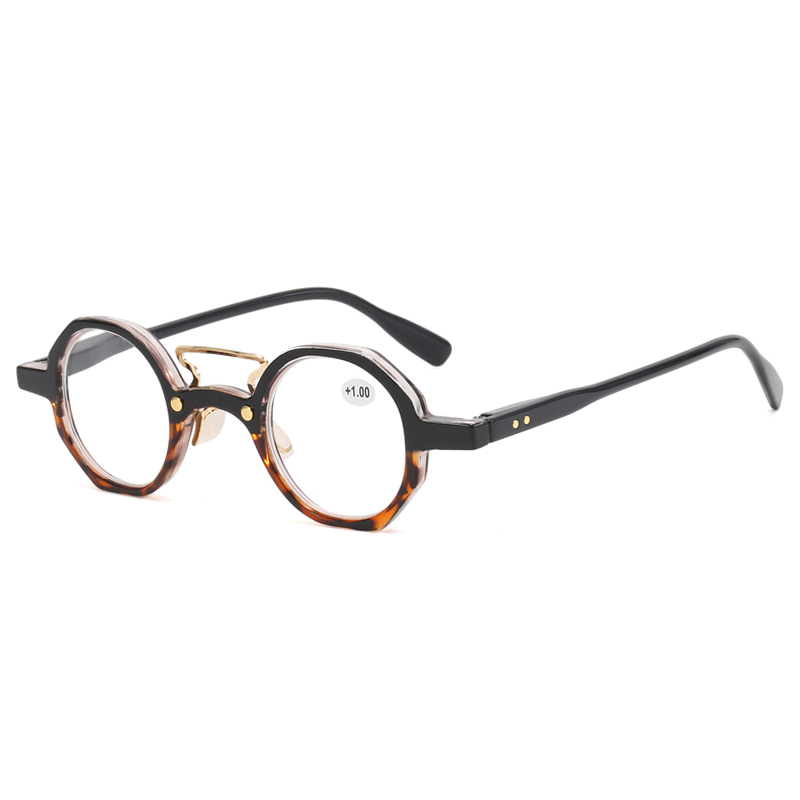 3085 Geomertic Retro Fronde Free cuenta con lentes de lectura de puente de la nariz de metal