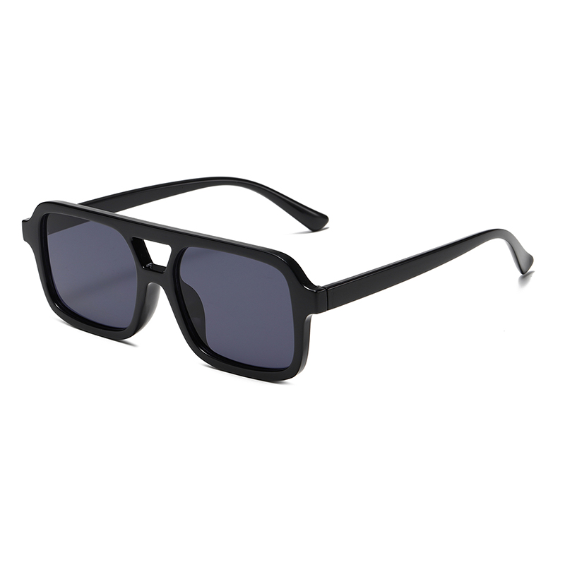 3485 de gran tamaño plano plano de marco frontal estilo piloto doble puente doble gafas de sol unisex