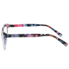 3145 marco de forma de cateye elegante con hermoso patrón floral estampado para mujeres lector