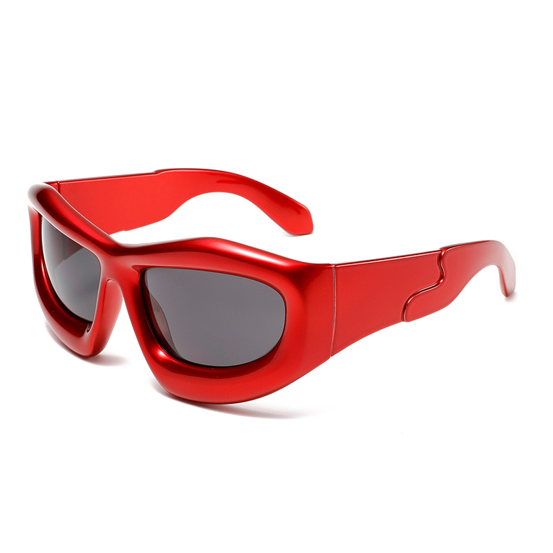 3456 Biggie marco ovalado líneas irregulares lentes polarizadas gafas de sol envueltas