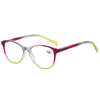 3123 marco de cateye ovalado hermosos colores translúcidos para mujeres leyendo gafas