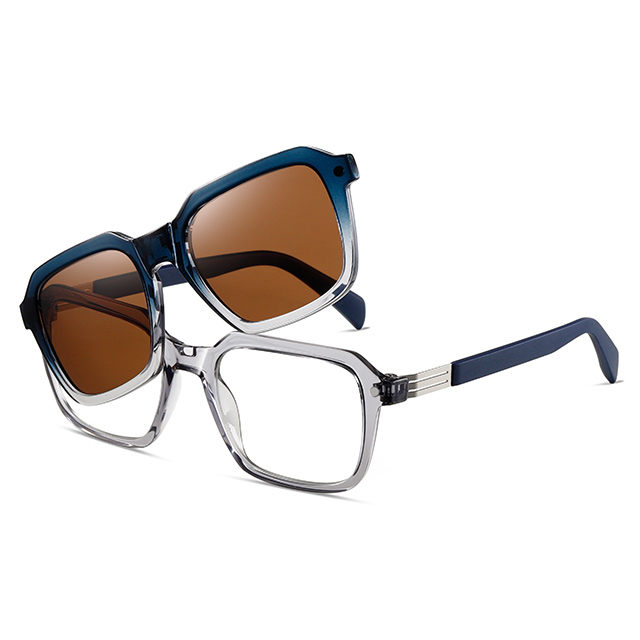 33106 Clip magnético de marco geométrico al por mayor en gafas de sol