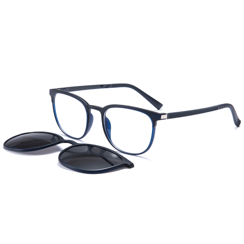 1907 marcos ovales en forma de lente de protección UV400 Clip de acero de plástico en anteojos para unisex