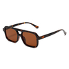 3485 de gran tamaño plano plano de marco frontal estilo piloto doble puente doble gafas de sol unisex