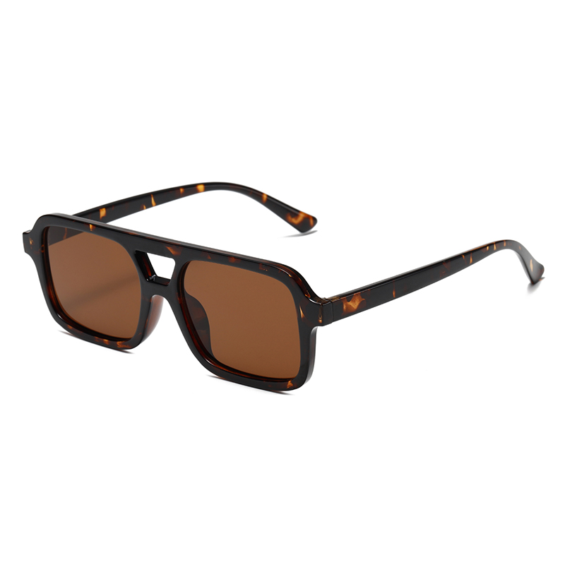 3485 de gran tamaño plano plano de marco frontal estilo piloto doble puente doble gafas de sol unisex