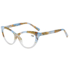3145 marco de forma de cateye elegante con hermoso patrón floral estampado para mujeres lector