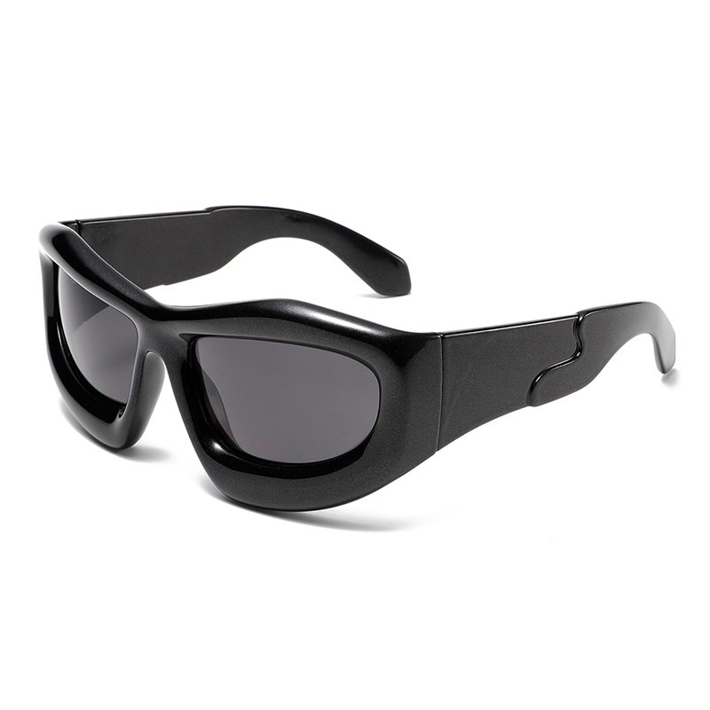 3456 Biggie marco ovalado líneas irregulares lentes polarizadas gafas de sol envueltas