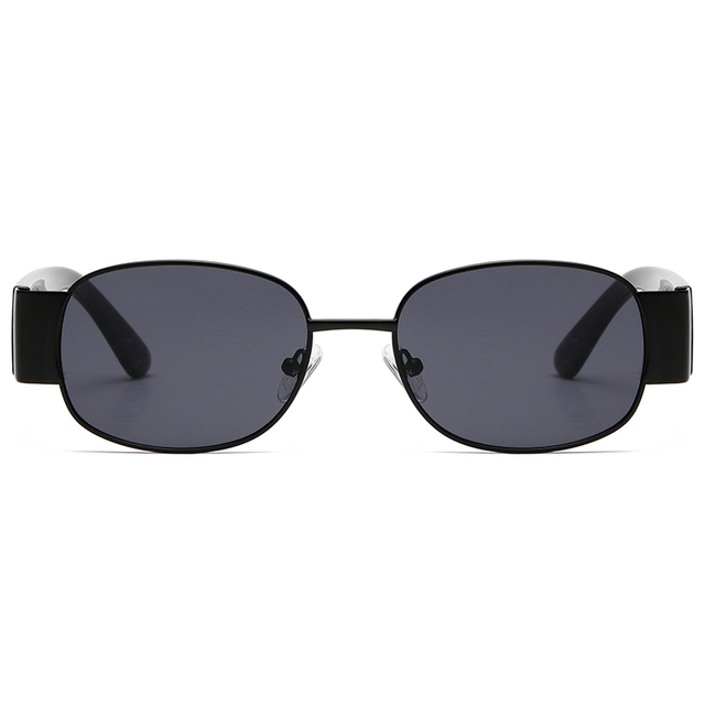 2285 El marco delantero de metal redondo cuenta con templos de plástico anchos gafas de sol clásicas unisex