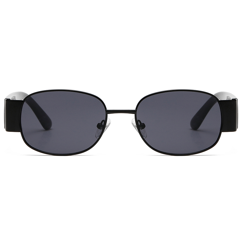 2285 El marco delantero de metal redondo cuenta con templos de plástico anchos gafas de sol clásicas unisex