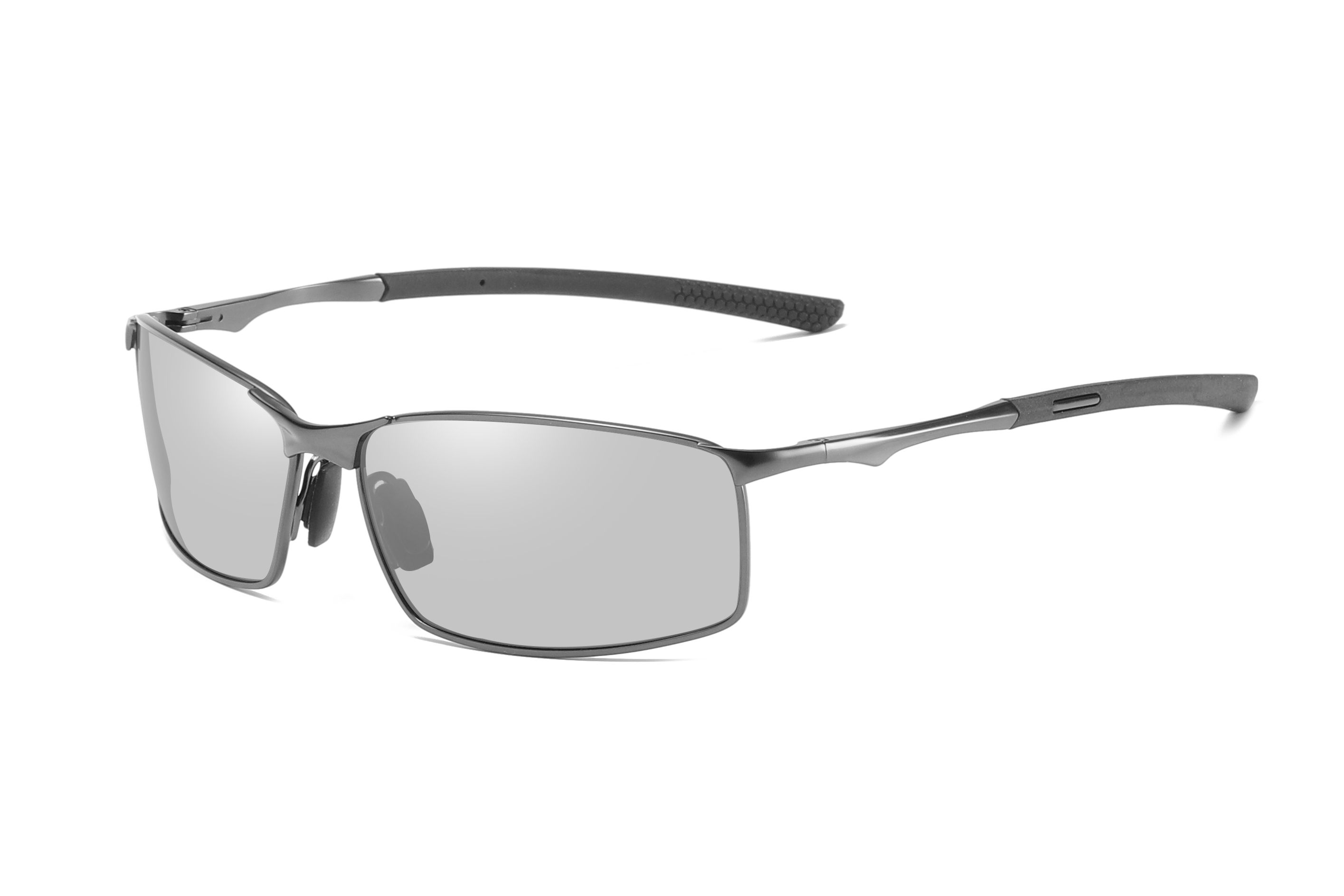 Classic rectangle Shape Men conduciendo metal + gafas de sol polarizadas de goma #81697