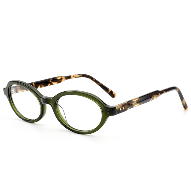 2171 pequeños marcos ópticos de acetato de estilo retro con forma ovalada