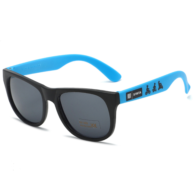 88165 Black Frame Blue Temples con gafas de sol promocionales de ventas de impresión de logotipos personalizados para publicidad