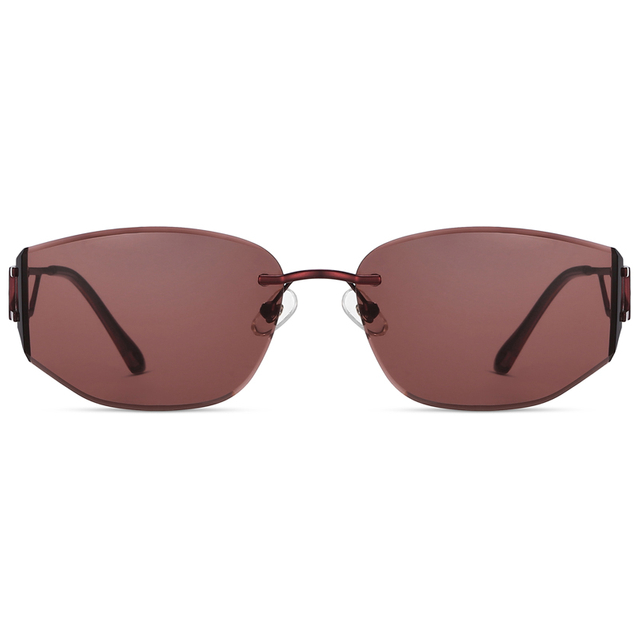 7313 El borde sin borde ovalado presenta templos de cadena abierta de las gafas de sol de la máscara de metal