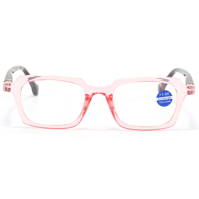 3094 Marco de forma cuadrada geométrica con almohadillas de la nariz de puente bajo de lectura