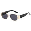 2285 El marco delantero de metal redondo cuenta con templos de plástico anchos gafas de sol clásicas unisex