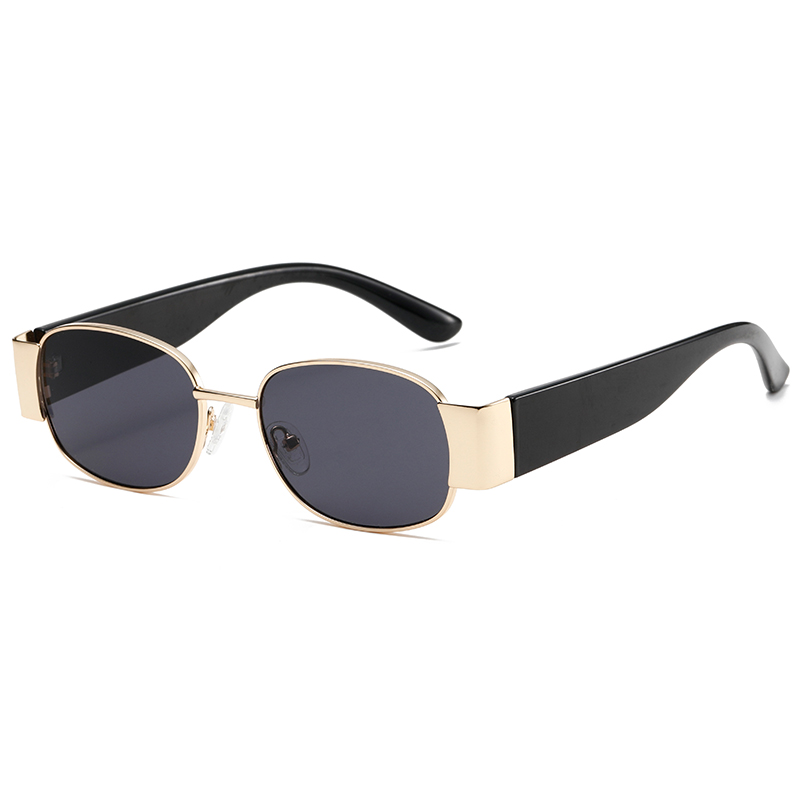 2285 El marco delantero de metal redondo cuenta con templos de plástico anchos gafas de sol clásicas unisex