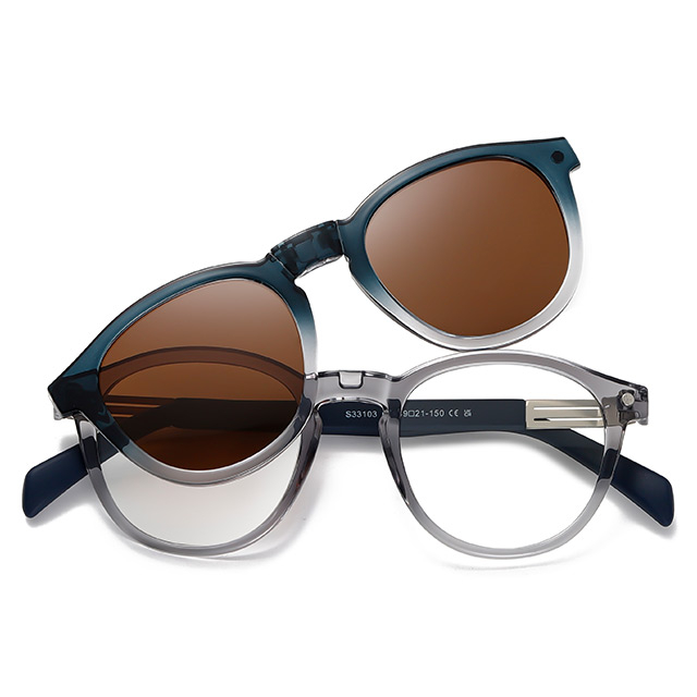 33103 Clip polarizado TAC de marco redondo en gafas de sol