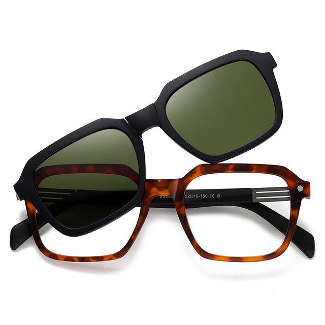 33106 Clip magnético de marco geométrico al por mayor en gafas de sol