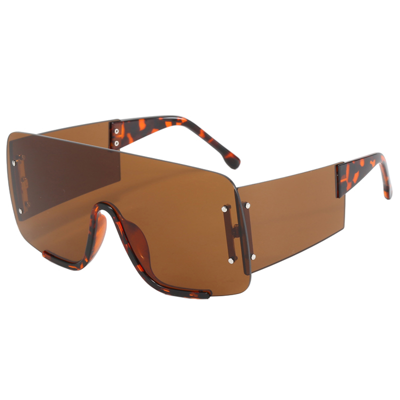 86487 Gran marco sin borde Lente Rivierte de plata decoración unisex Gafas de sol