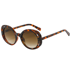 86503 marco de forma de mariposa ovalada con diseño de mujeres multicolores de diseño hueco gafas de sol