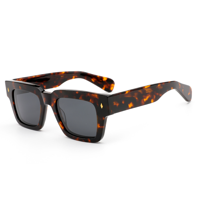 8015 en stock bisagras dobles Tac lente polarizado Acetato Men Gafas de sol