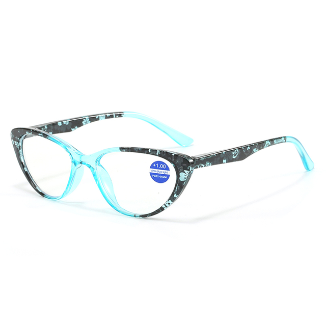 3099 MARCO DE Forma Cateye de moda Característica de cristal desteñido Pttern Impresión Mujeres Lecturas de lectura
